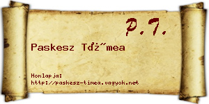 Paskesz Tímea névjegykártya
